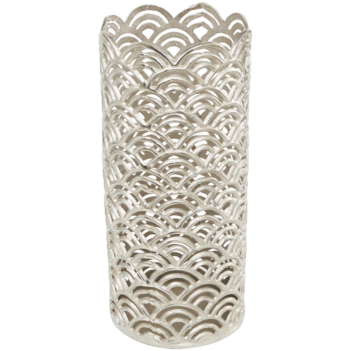 32" Silver Metal Vase