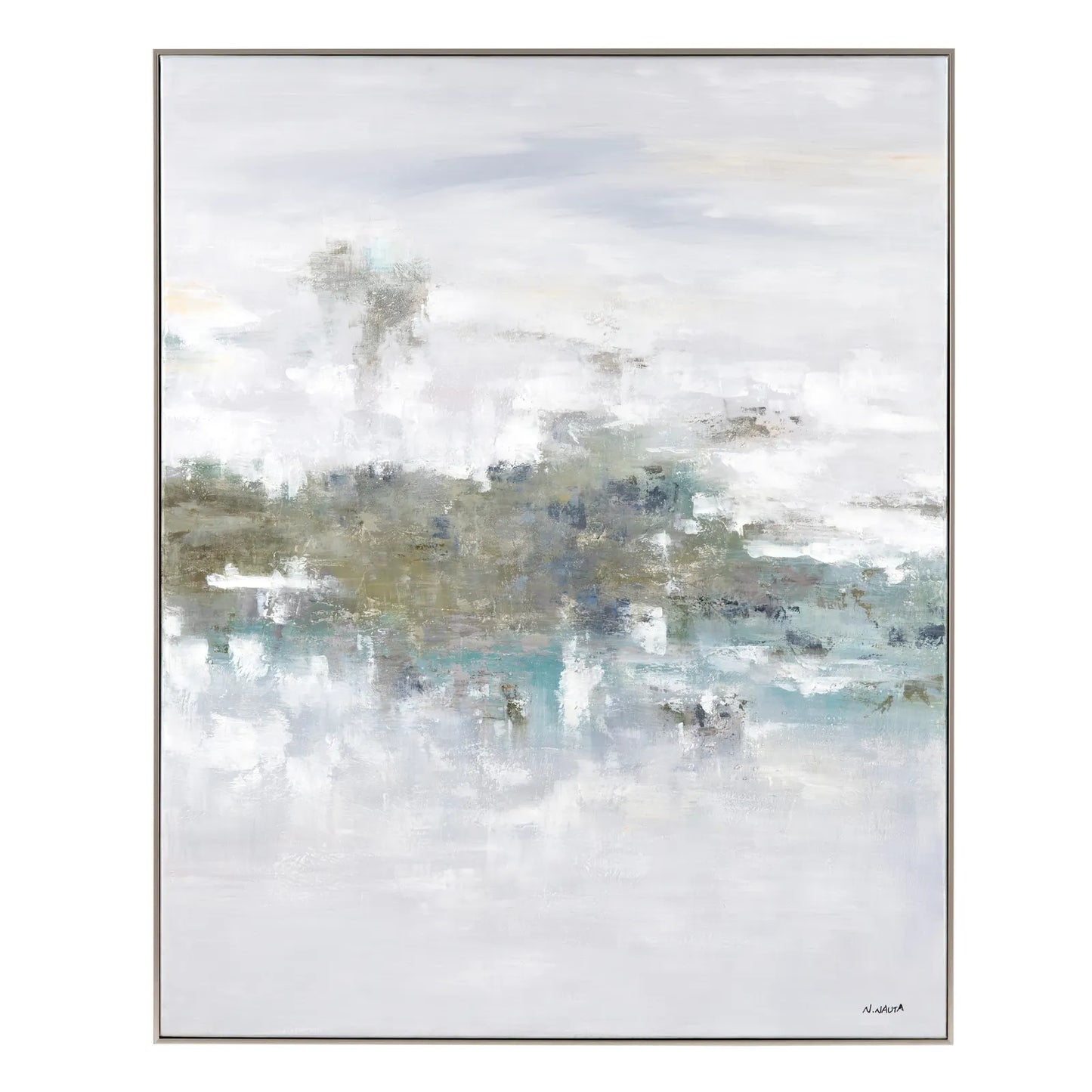 Misty Greens Framed Canvas