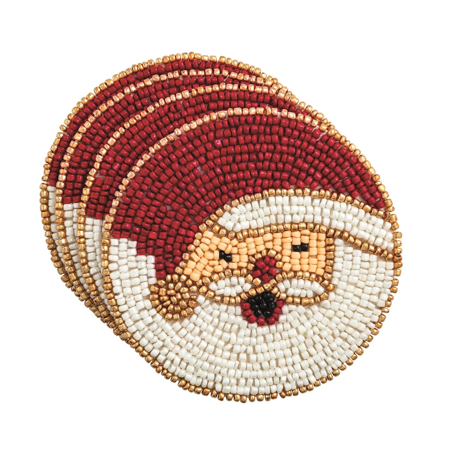 Santa Xmas Beaded Coaster Set
