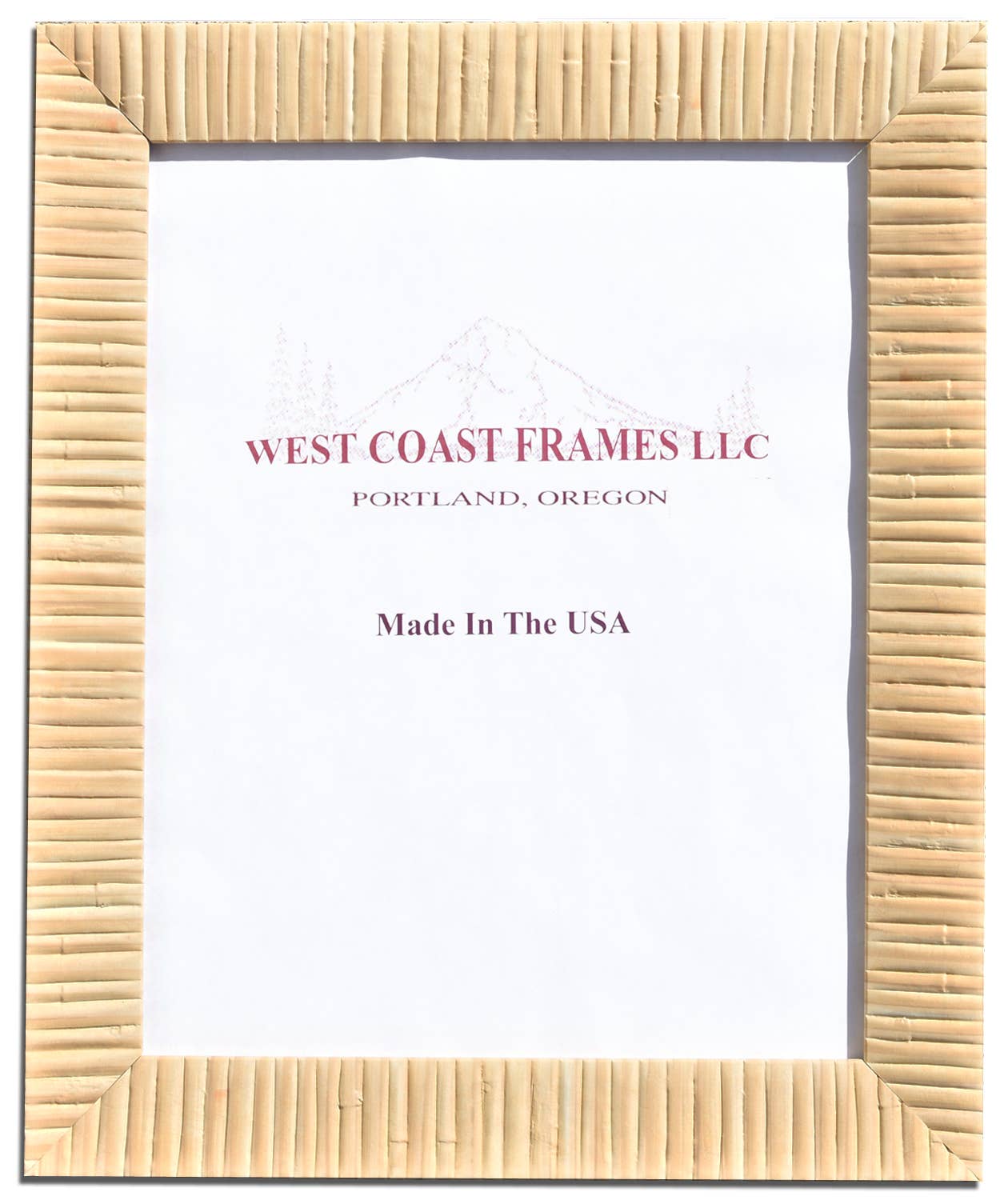 2402 Natural Rattan Style Picture Frame with Clear Glass: 8 x 10