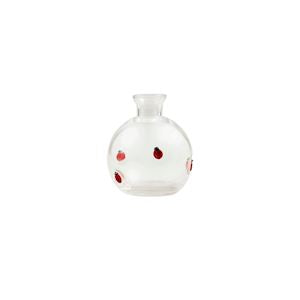 Lady Bug Glass Inlay Vase