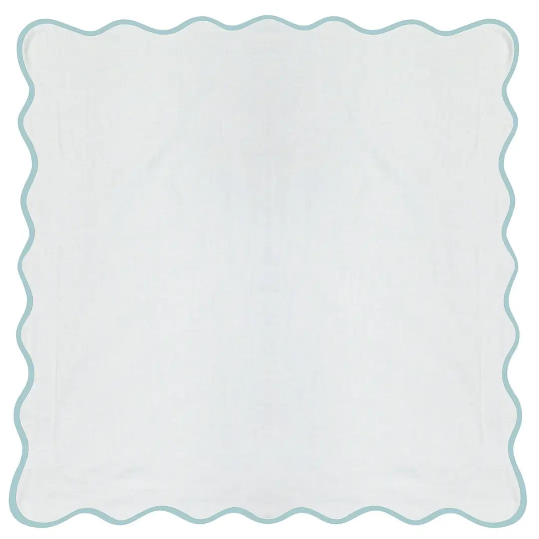 Blue Scalloped Euro Sham