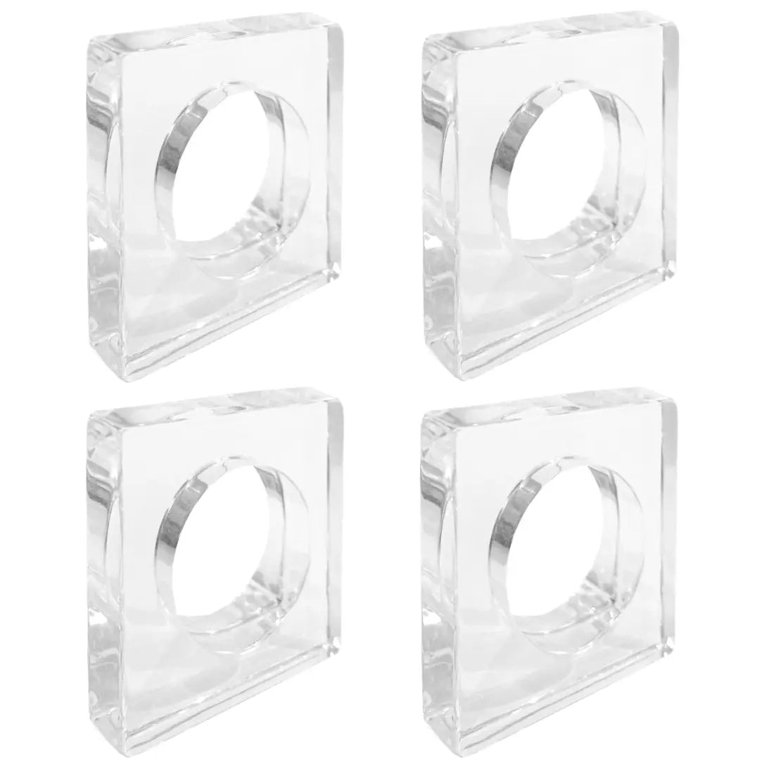 Acrylic Napkin Ring Set- Clear