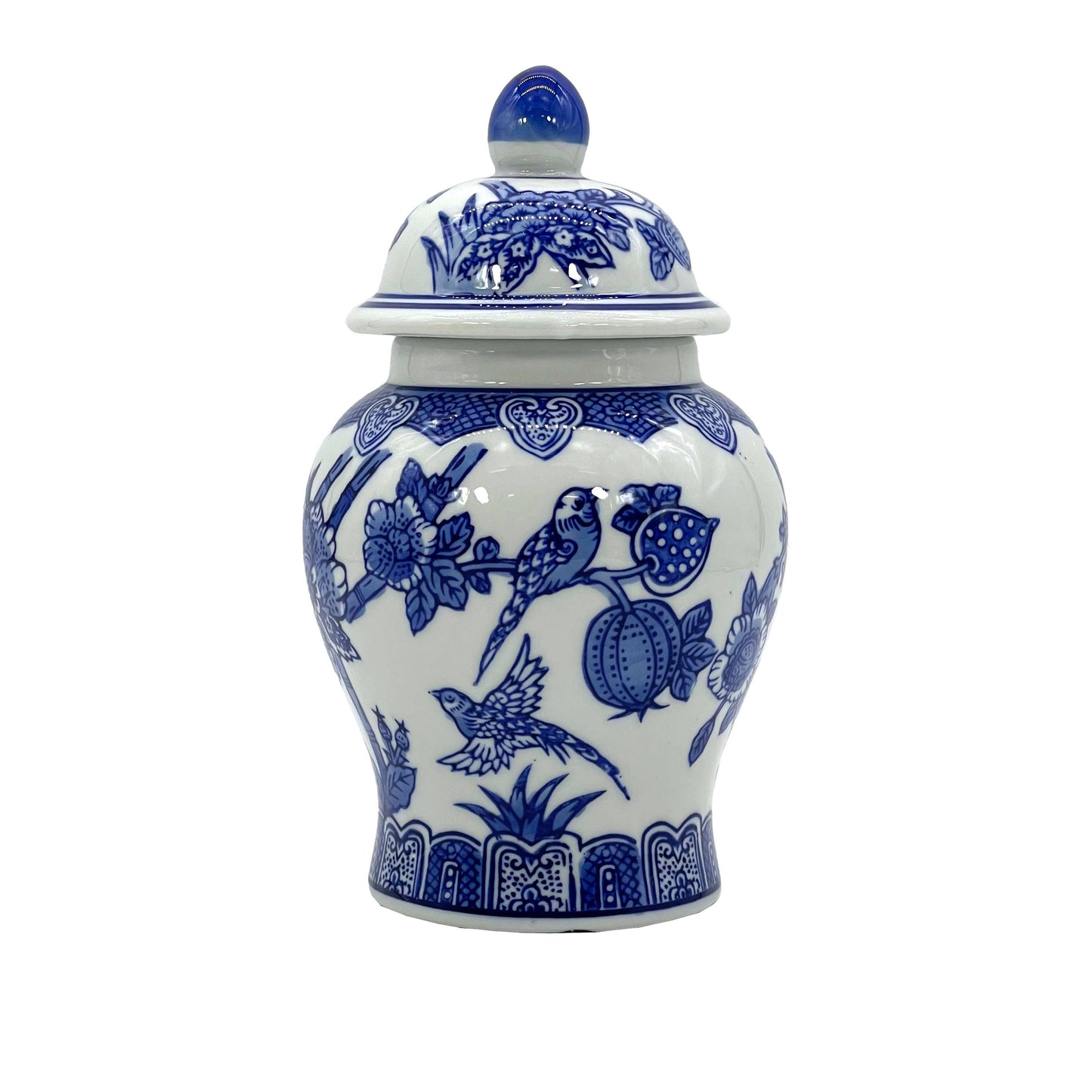 Small Chinoiserie Ceramic Decorative Tea & Ginger Jar 8": Gold Leopard