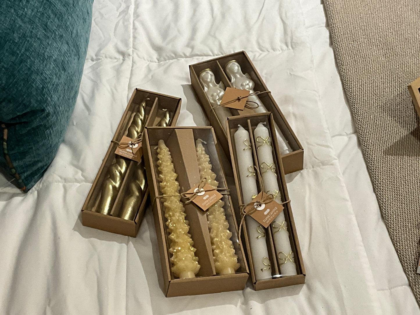 Set 2 Large Christmas Taper Candle