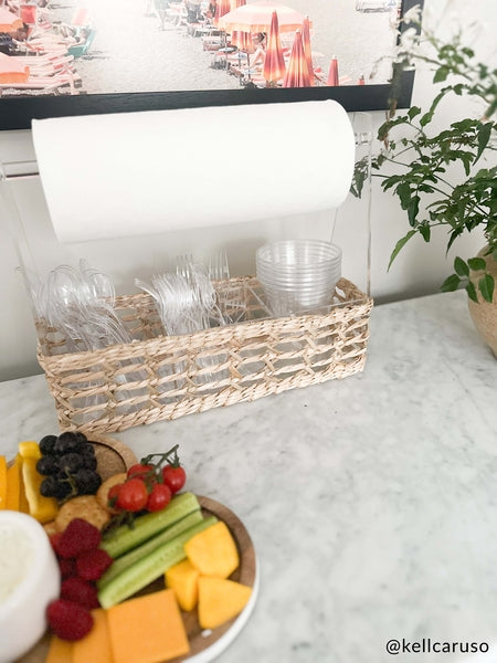 Acrylic Woven Utensil & Towel Caddy