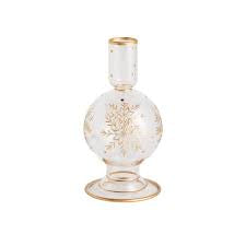 Small Etched Snowflake Taper Holder