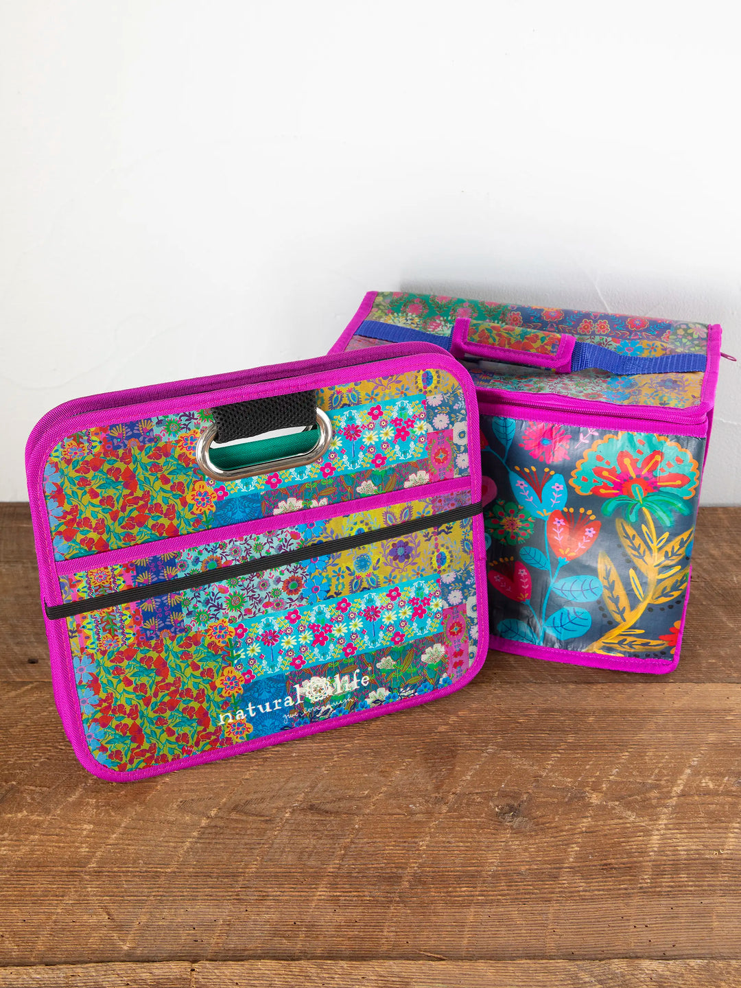 Car Trunk Organizer Navy Folk Flower