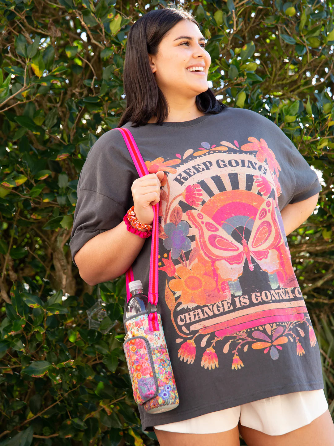 Water Bottle Carrier- Pink Patchwork