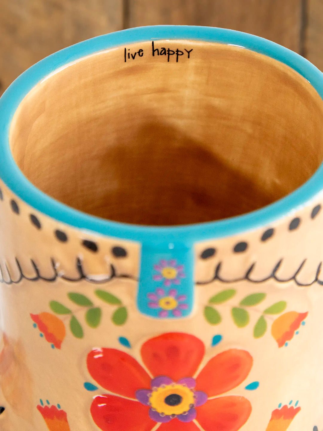 Folk Art Boot Mug- Live Happy