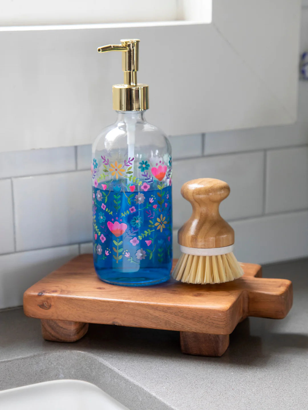Soap Pump- Floral Border