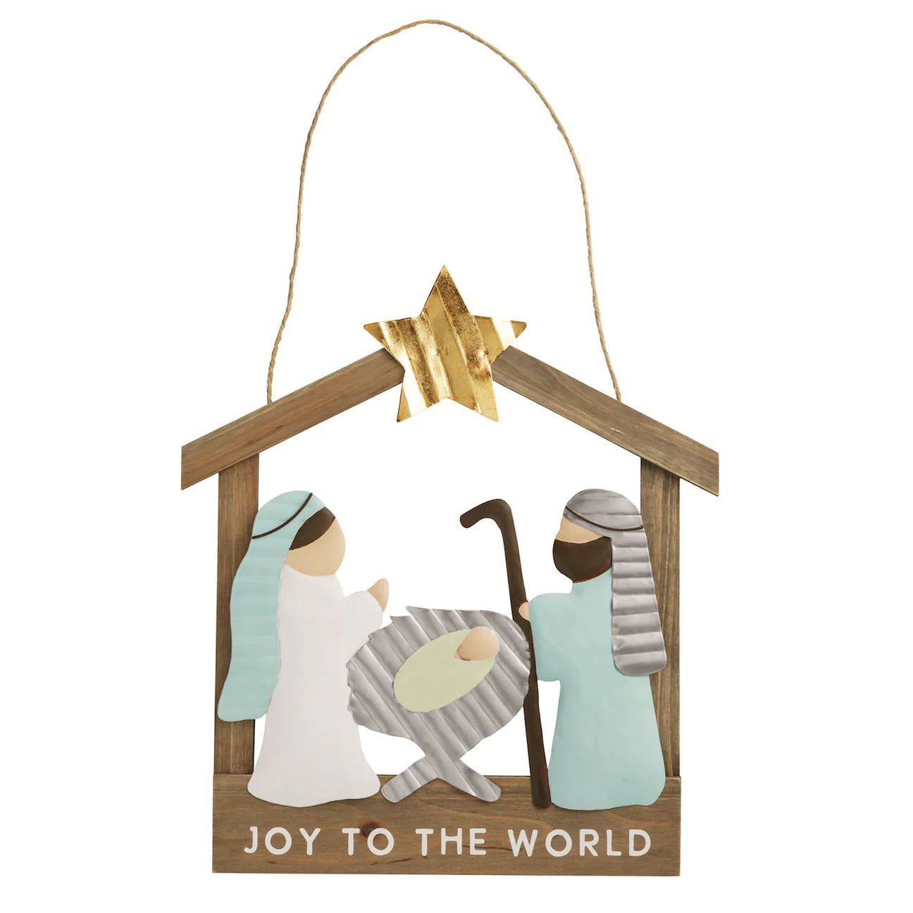 Wood/Tin Nativity Door Hanger