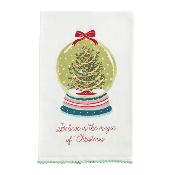 Snow globe Pom Trim Towel