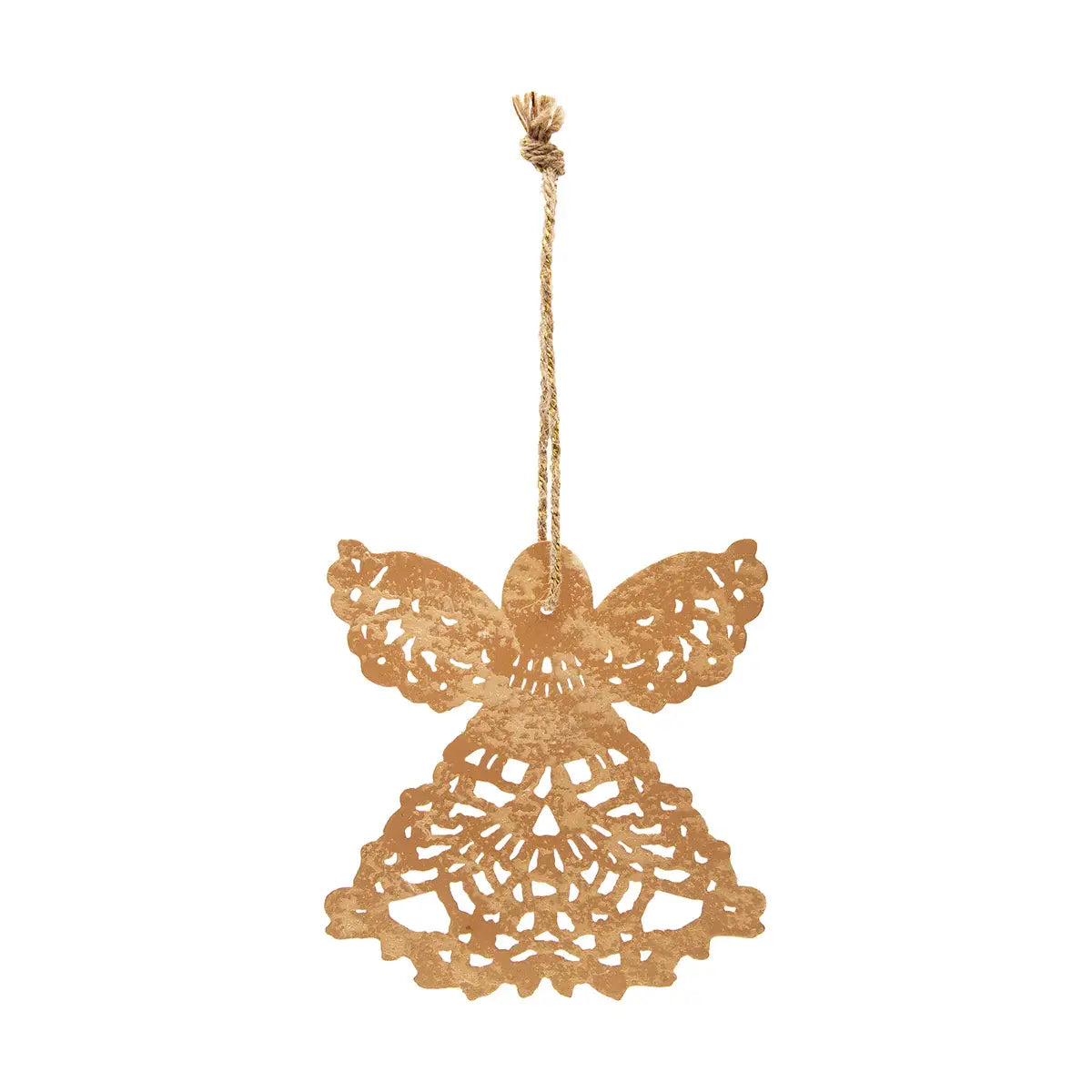 Christmas Angel Gold Metal Ornament