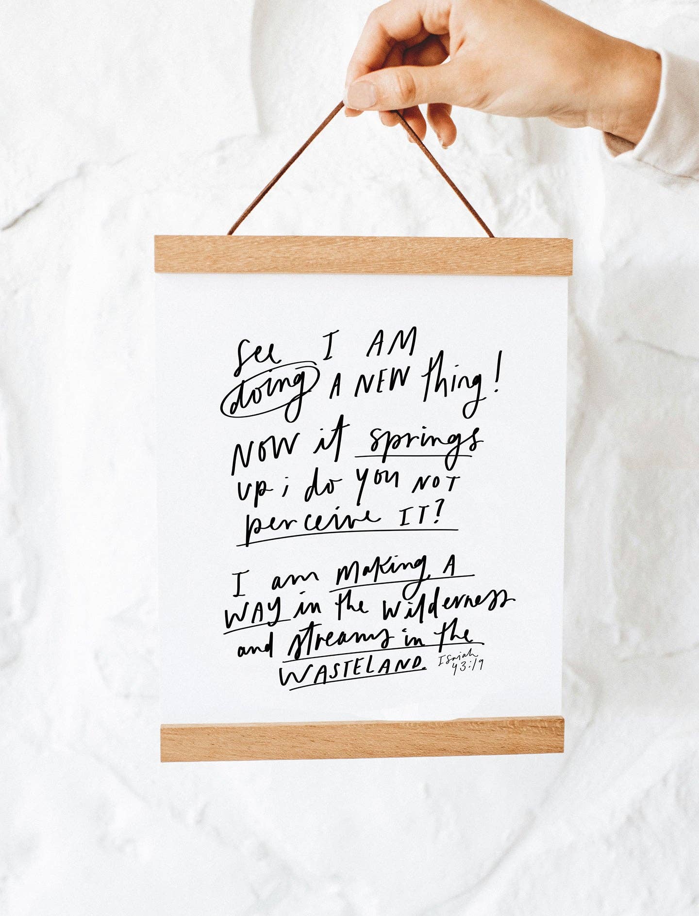 8x10 Isaiah 43: Print with banner wood