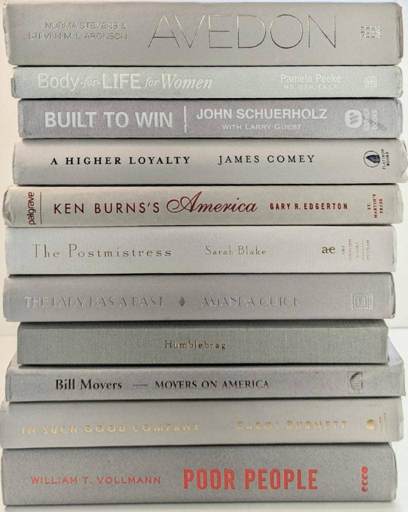 Light Grey books by the foot for decor