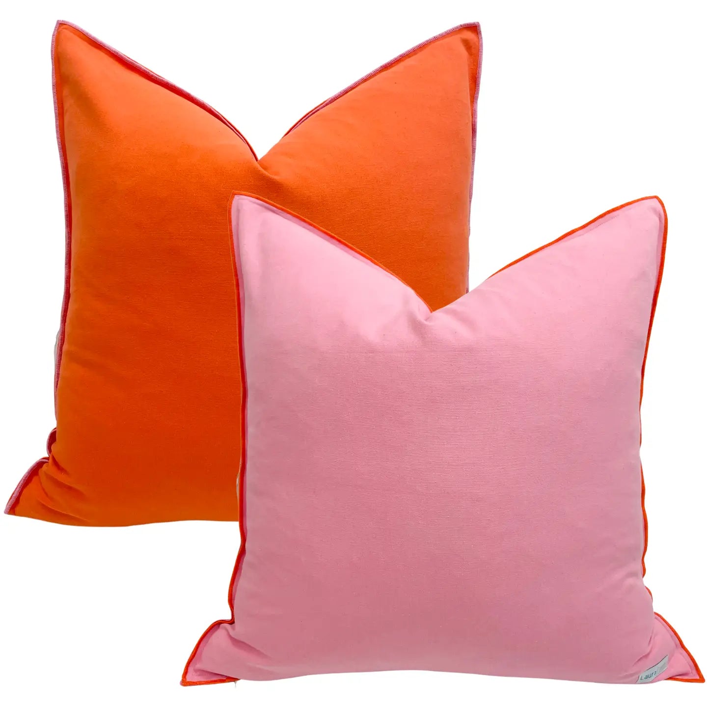22" Pink/ Orange Pillow