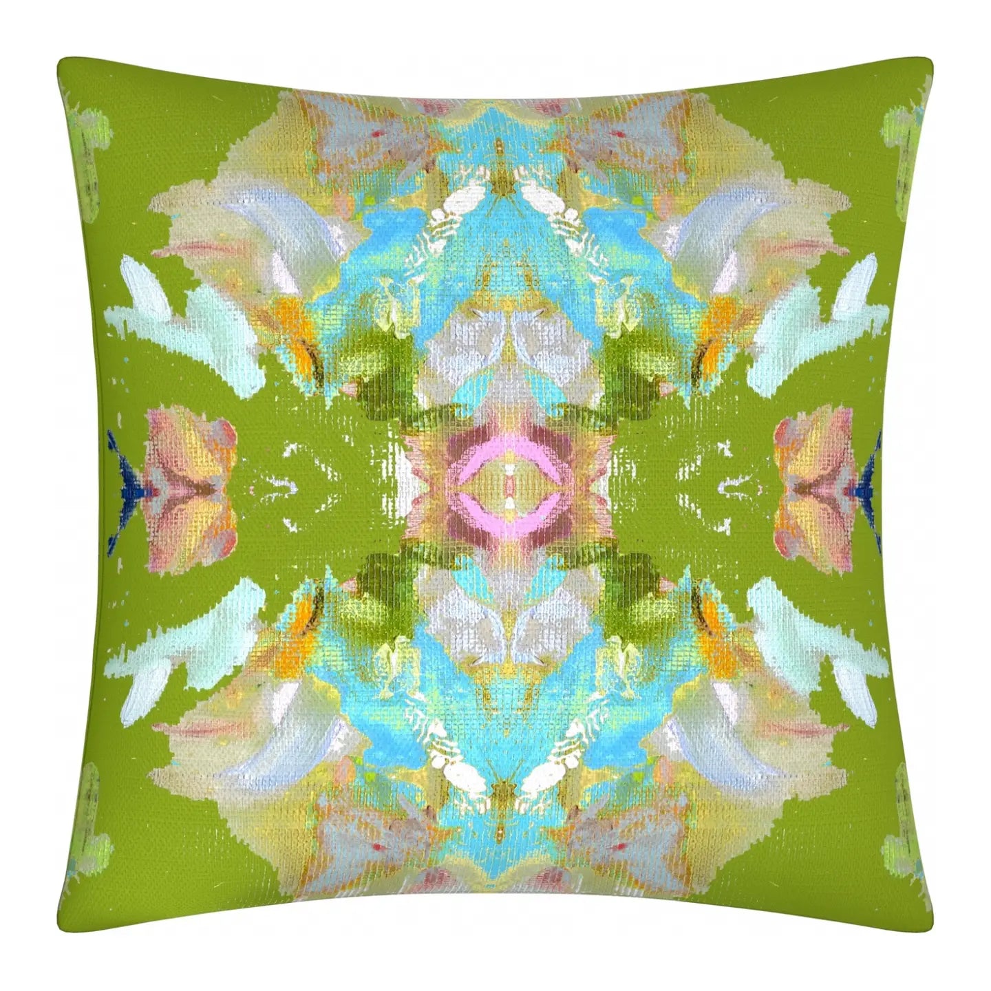 22" Stained Glass Green Pillow