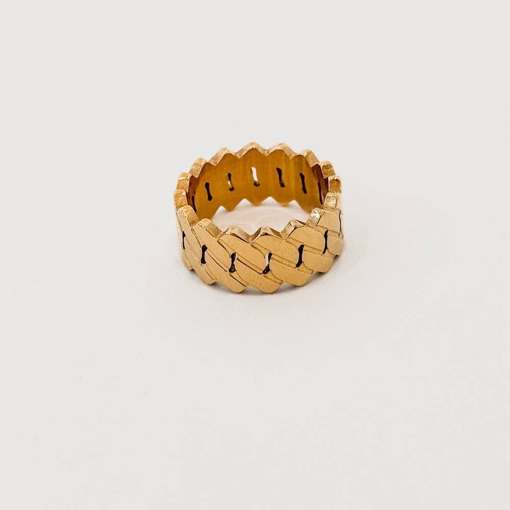 Banded Metal Statement Ring - WATERPROOF: 8
