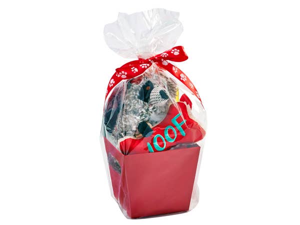 Clear Cellophane Basket Wrap Bags: Clear / 100 Pack / Medium 16x24"