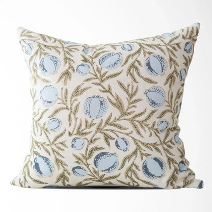 Alisa Blue Block Print Pillow Cover: Lumbar
