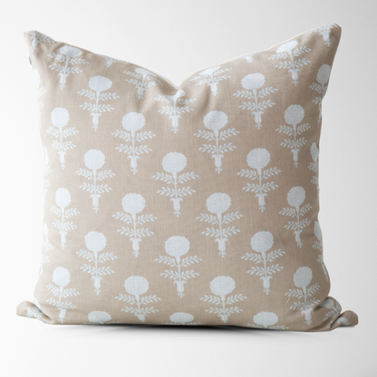 Elodie Oyster Block Print Pillow Cover