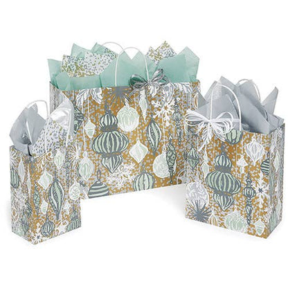 Ornamental Elegance Christmas Paper Gift Bags: 200 Pack / Vogue 16x6x12"