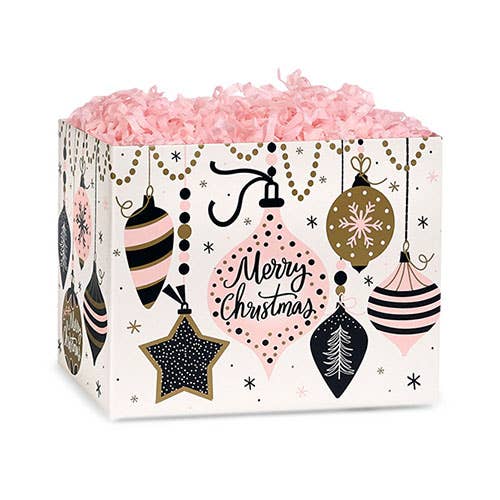 Christmas Gift Basket Boxes: Retro Trees / 6 Pack / Large 10.25x6x7.5"
