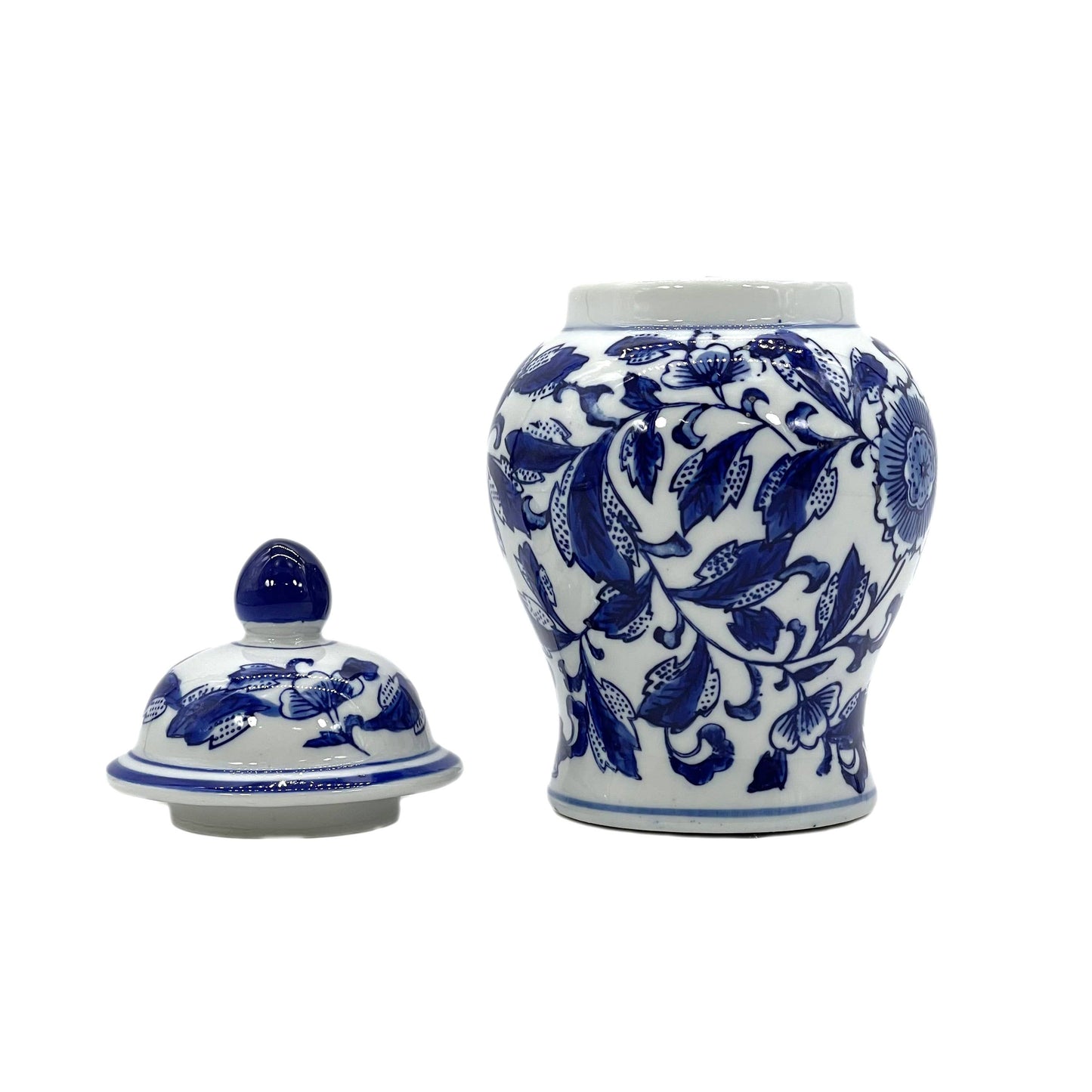 Small Chinoiserie Ceramic Decorative Tea & Ginger Jar 8": Gold Leopard