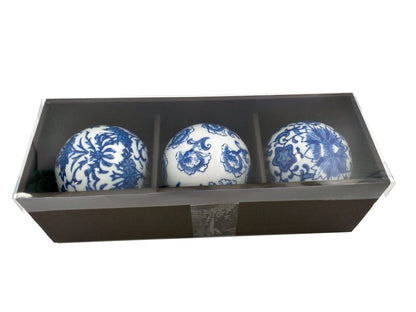 Ceramic Chinoiserie Vase Filler Ball Home Decor (Set of 3): Style 1