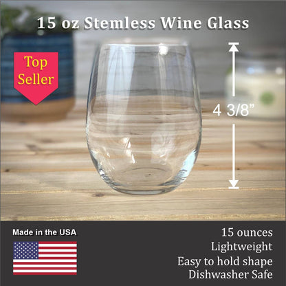 Your Zip Code 15 oz Stemless Wine Glass