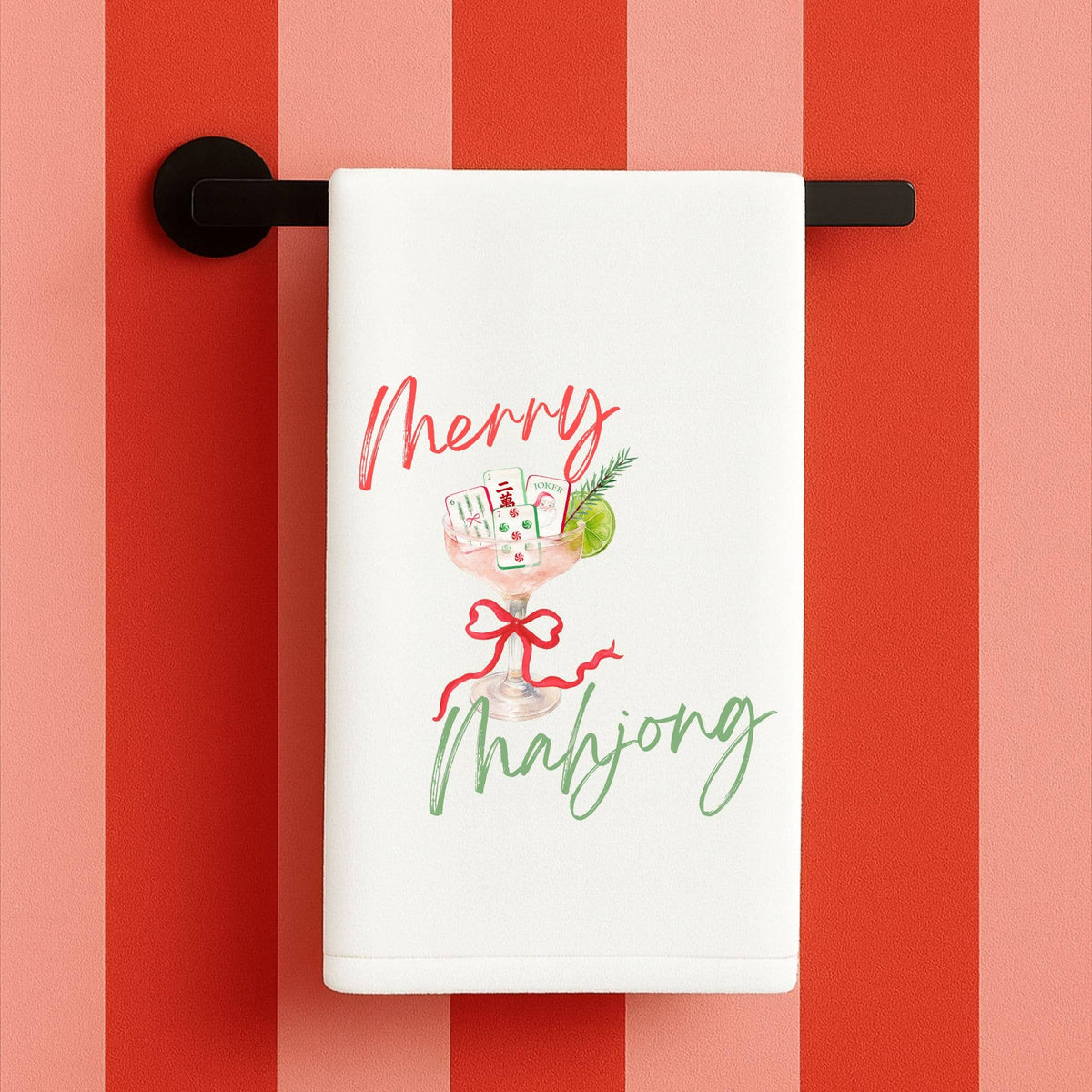 Merry Mahjong Christmas gift towel