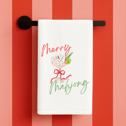 Merry Mahjong Christmas gift towel