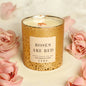 Roses Are Red- Vanilla Rose & Amber 10oz Gold Glass Candle