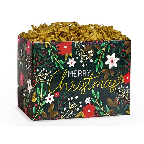 Christmas Gift Basket Boxes: Evergreen Christmas / 6 Pack / Large 10.25x6x7.5"