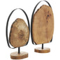Live Edge Slab with Black Metal Accent- Set of 2