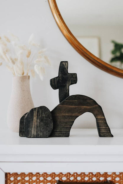 He Lives Wood Decor - Made by Survivors : Light Black