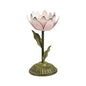 Small Metal Flower Candlestick - Pink