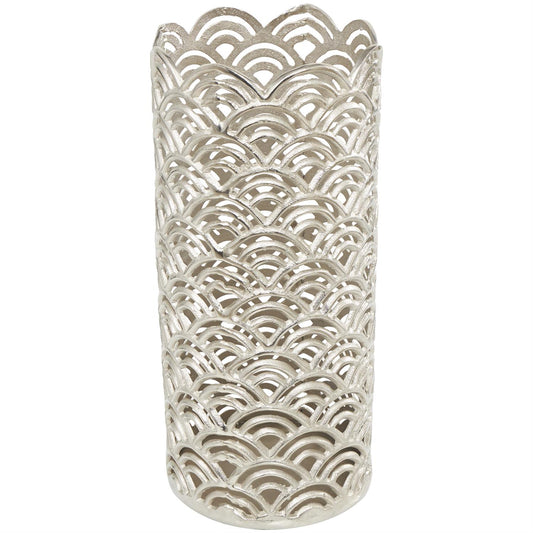 32" Silver Metal Vase