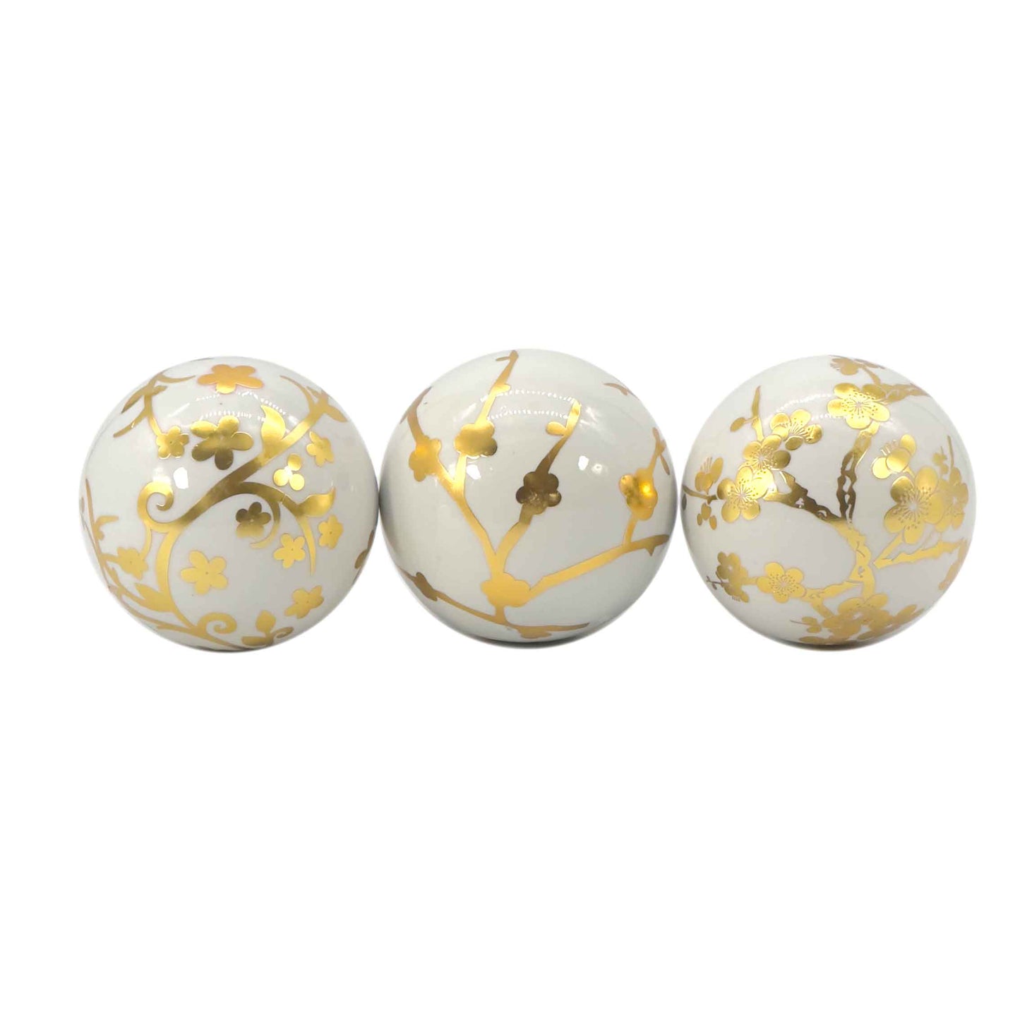 Ceramic Chinoiserie Vase Filler Ball Home Decor (Set of 3): Style 1