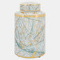12" Green Jar with Gold Lid