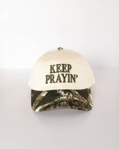 Keep Prayin' Baseball Hat - Camo & Army Green