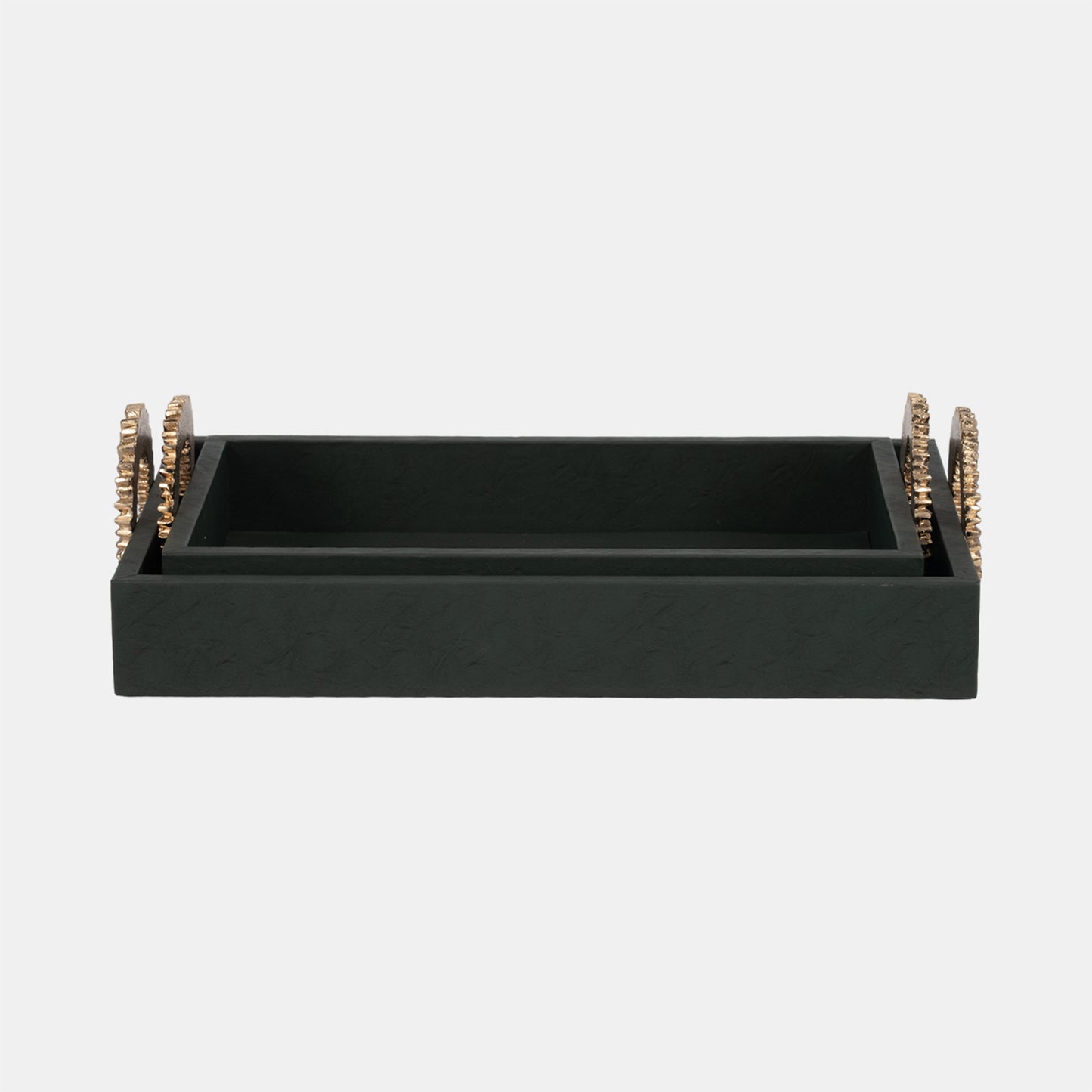 Faux Leather Tray Green
