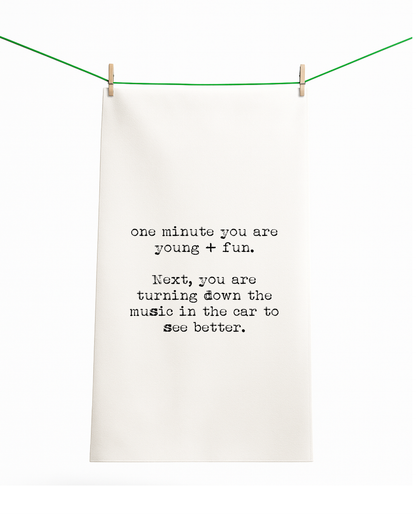 Turn down music see better, Funny gift towel