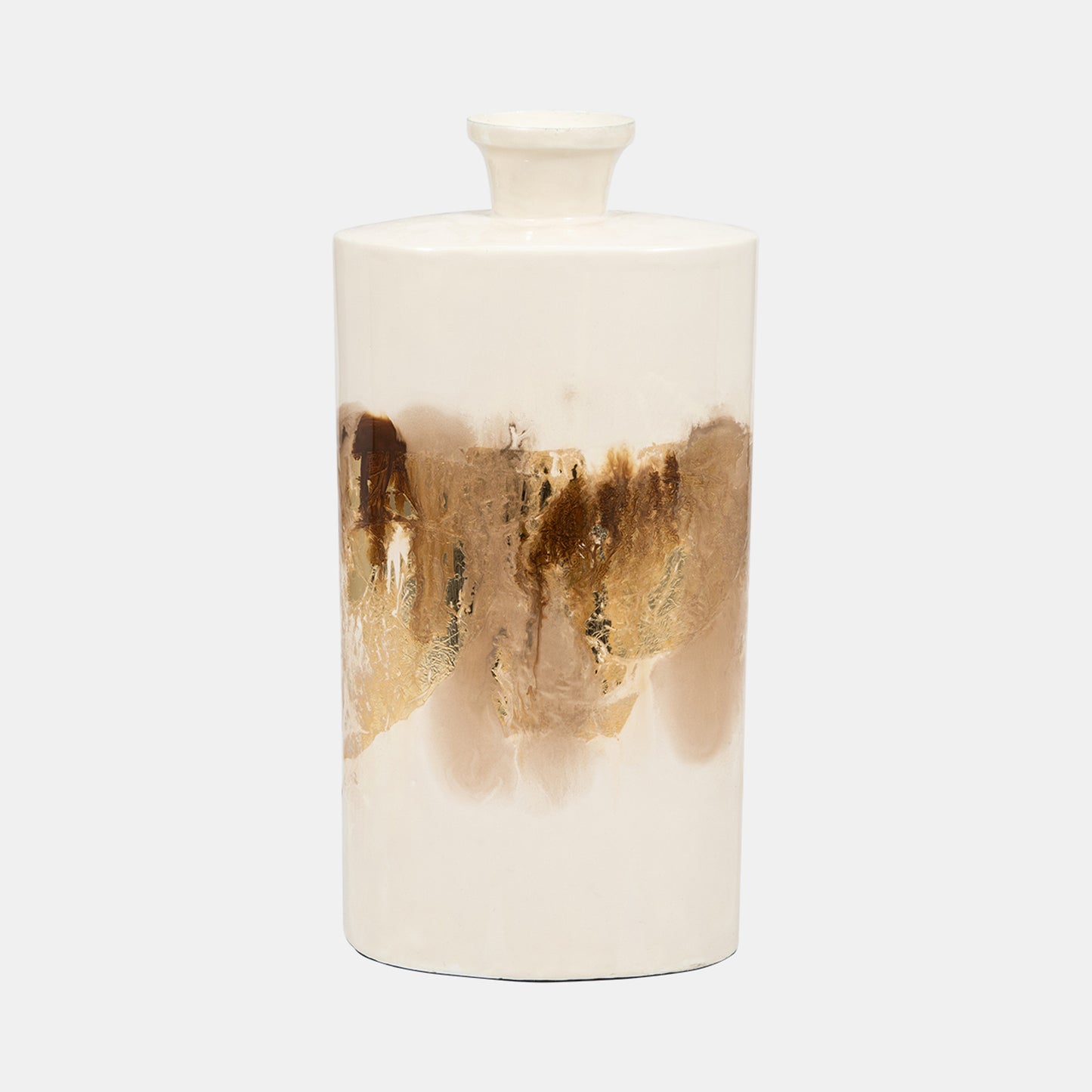 15" Pearl/Gold Vase