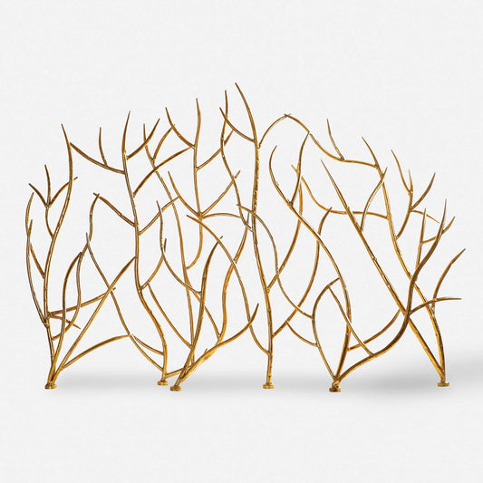 Gold Branch Fireplace Screen