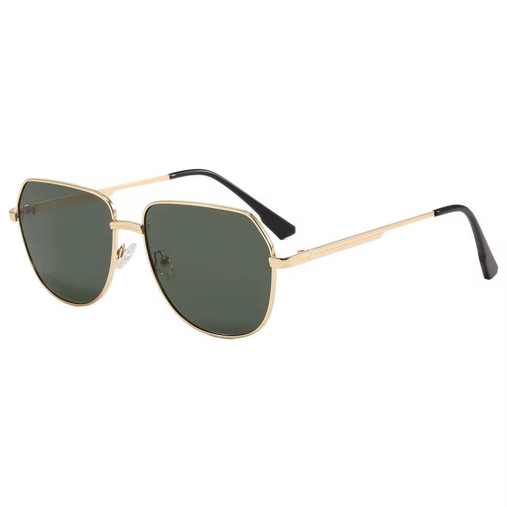 April Aviator Sunglasses: Gold/Brown Lens