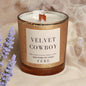 Velvet Cowboy - Cedarwood + Lavender 7 oz Gold Glass Candle