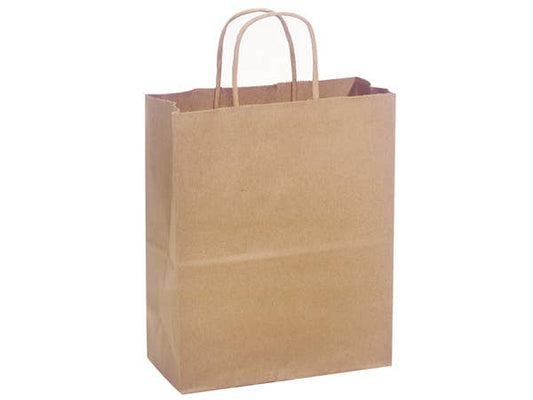 Brown Kraft Paper Shopping Bags: 250 Pack / Cub 8x4.75x10"