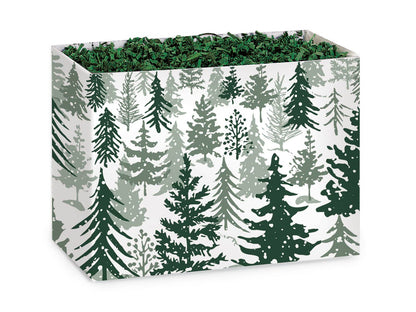 Christmas Gift Basket Boxes: Retro Trees / 6 Pack / Large 10.25x6x7.5"